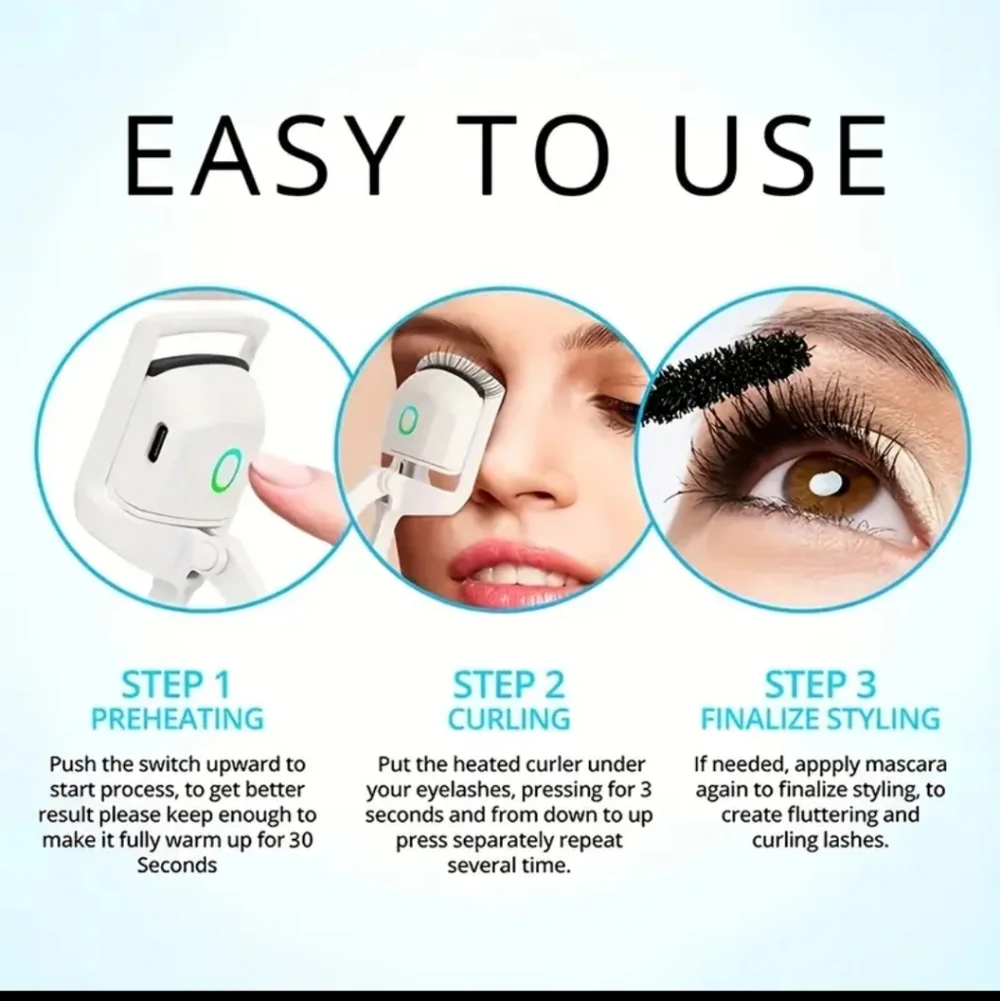 White Electric Eyelash Curler for Precision Lash Lifting
